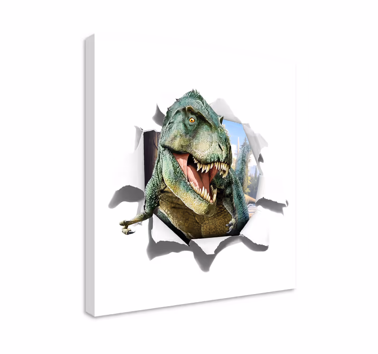 Cuadro de dinosaurios 3d t-rex enojado - TenVinilo