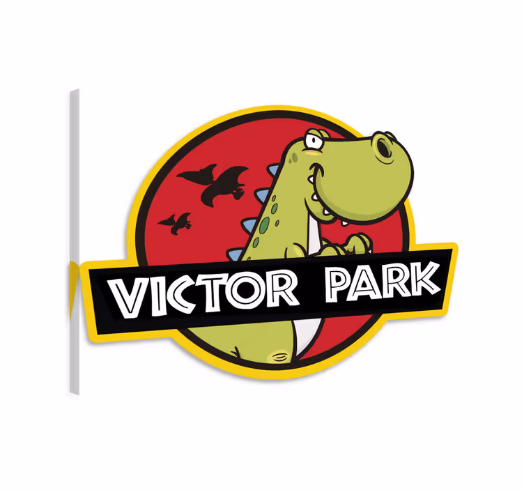 Cuadro de dinosaurios emblema personalizable - TenVinilo