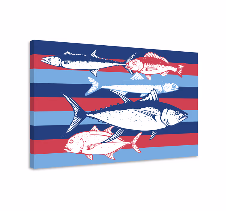 Cuadro de peces dibujo a mano - TenVinilo