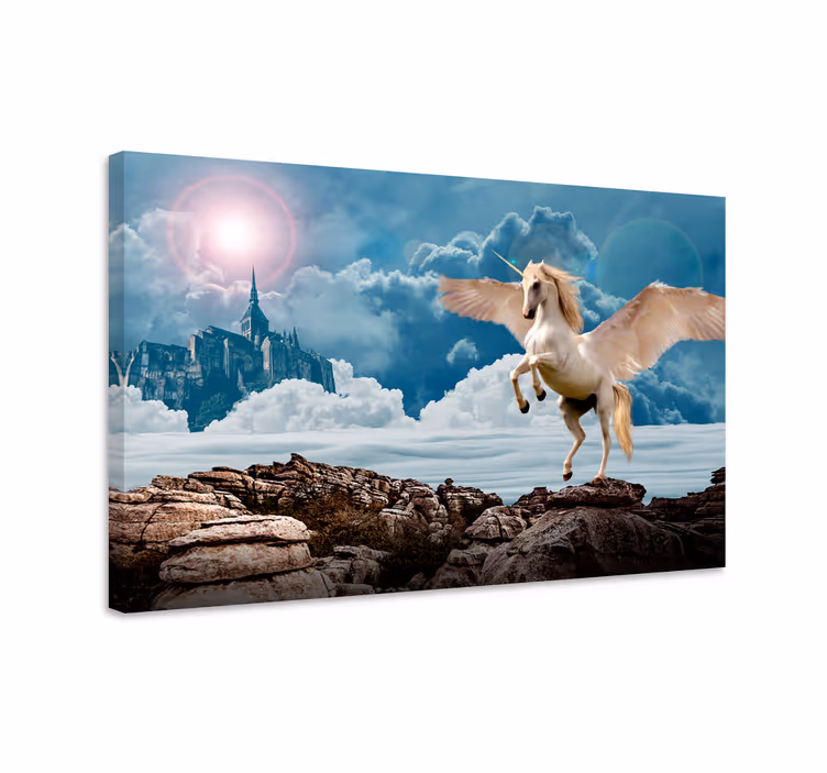Cuadro de unicornios unicornio valiente en la niebla - TenVinilo