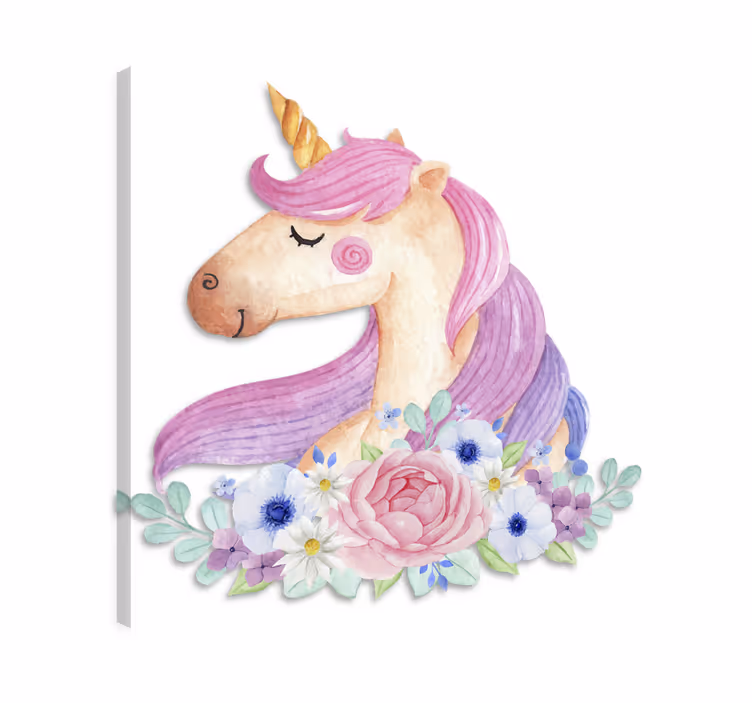 Cuadro de unicornios acuarelado - TenVinilo