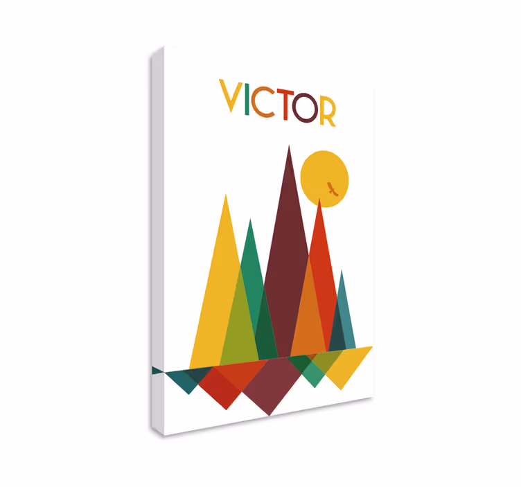 Cuadro figuras geométricas paisaje geométrico victor - TenVinilo
