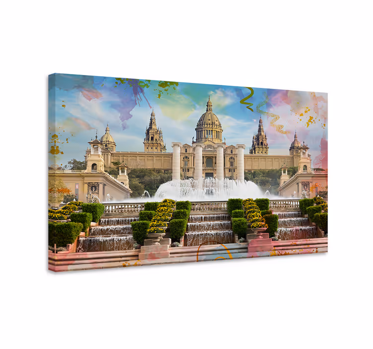 Cuadros ciudades Barcelona montjuic - TenVinilo