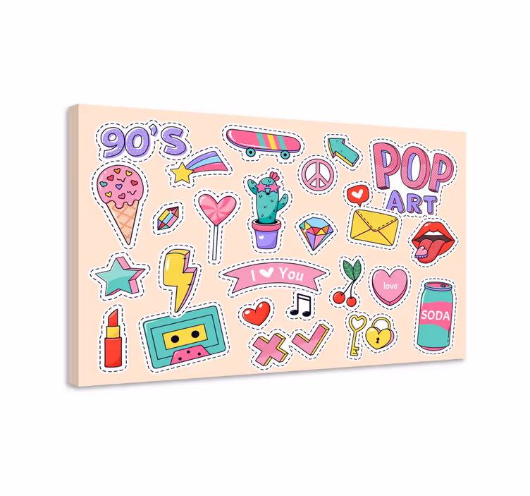 Cuadros con Doodle vintage de los 90 - TenVinilo