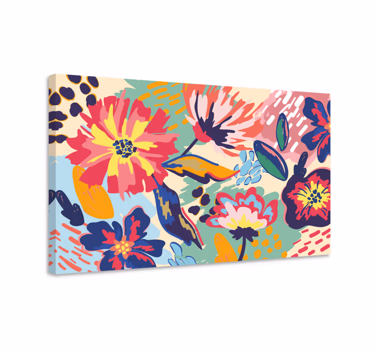 Cuadro moderno flores multicolor - TenVinilo