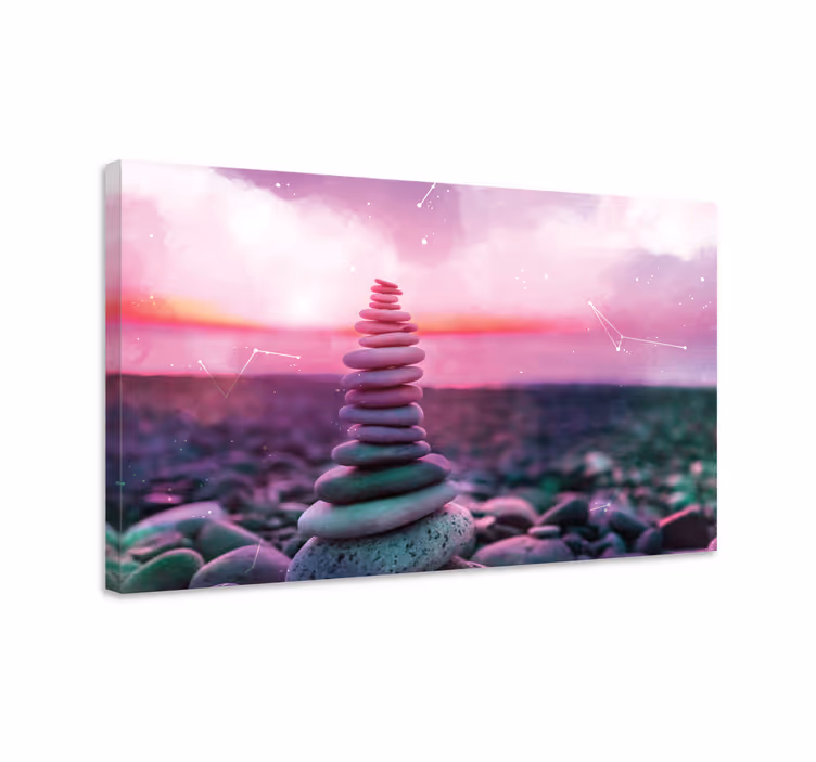 Cuadro zen torre de piedras equilibradas - TenVinilo