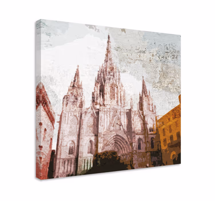 Cuadro de Barcelona vistas a la catedral - TenVinilo