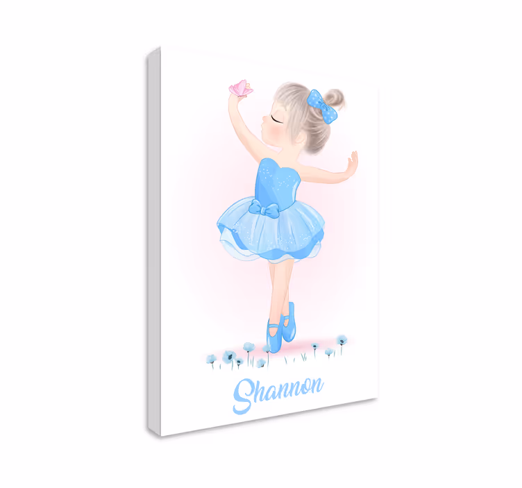 Cuadro de bailarina azul con nombre - TenVinilo