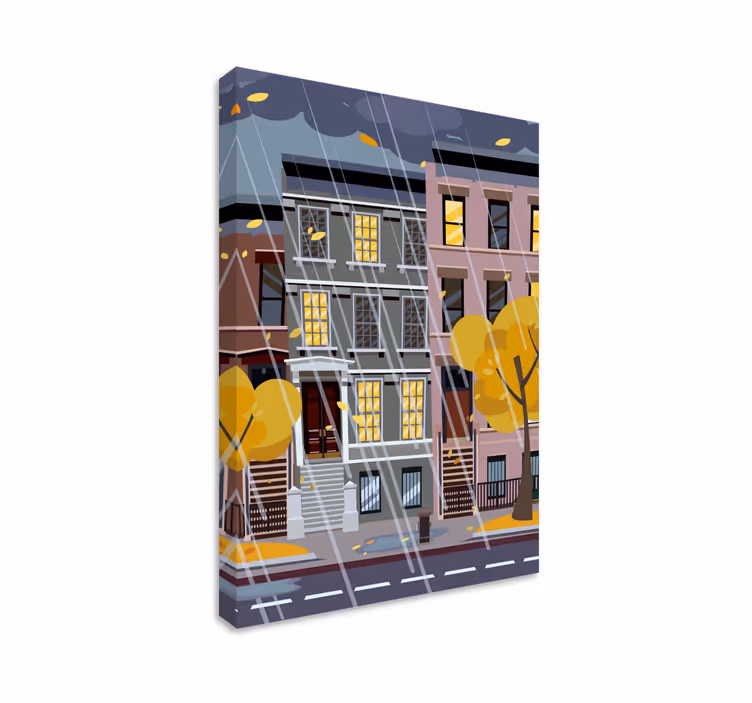 Cuadro en arte Arte new york bajo la lluvia - TenVinilo