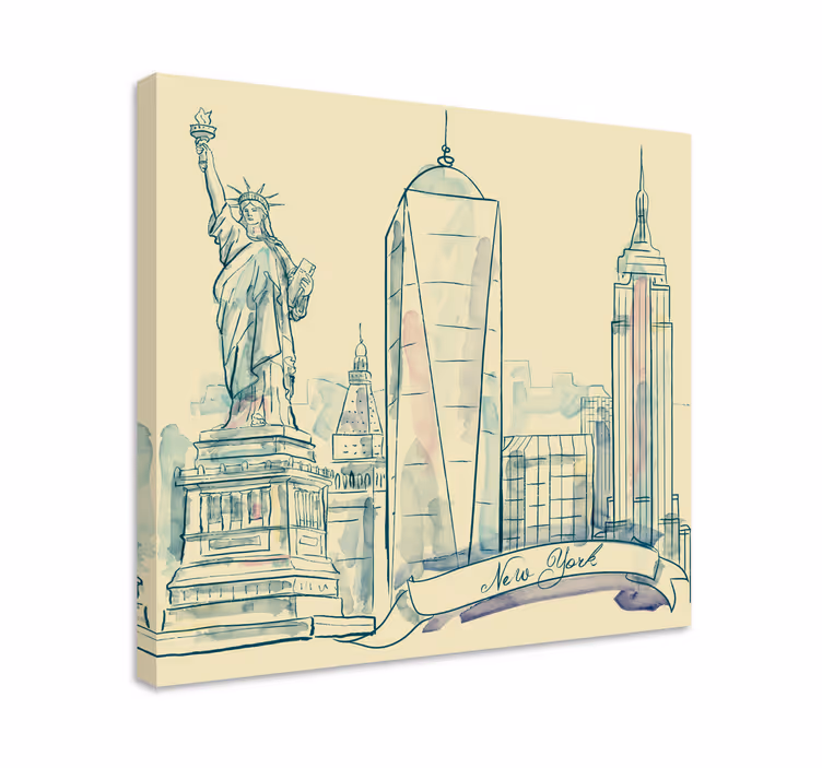 Cuadro ciudades skyline de nueva york - TenVinilo