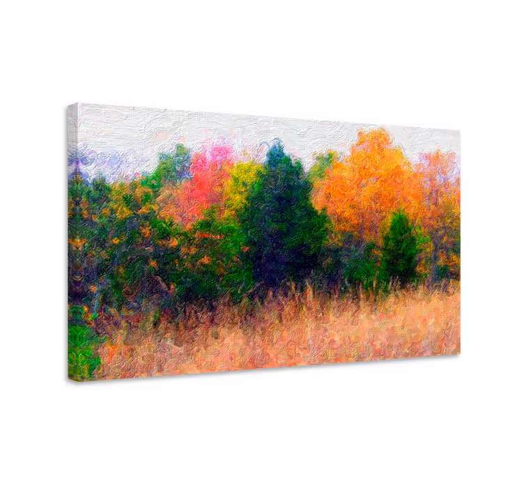 Cuadro de árboles con camino de otoño - TenVinilo