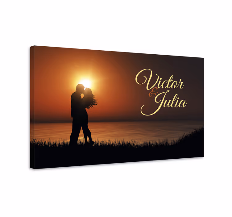 Cuadro de personas silueta de pareja enamorada - TenVinilo