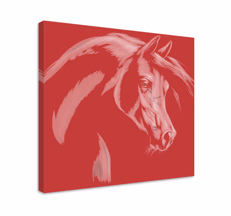 Cuadro de caballos tonos rojos - TenVinilo