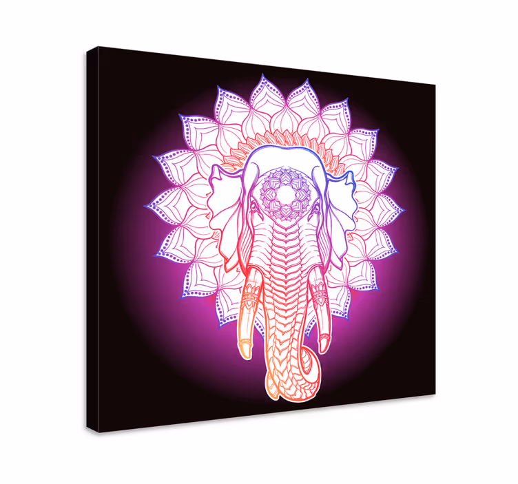 Cuadro de elefantes mandala elefante majestuoso - TenVinilo
