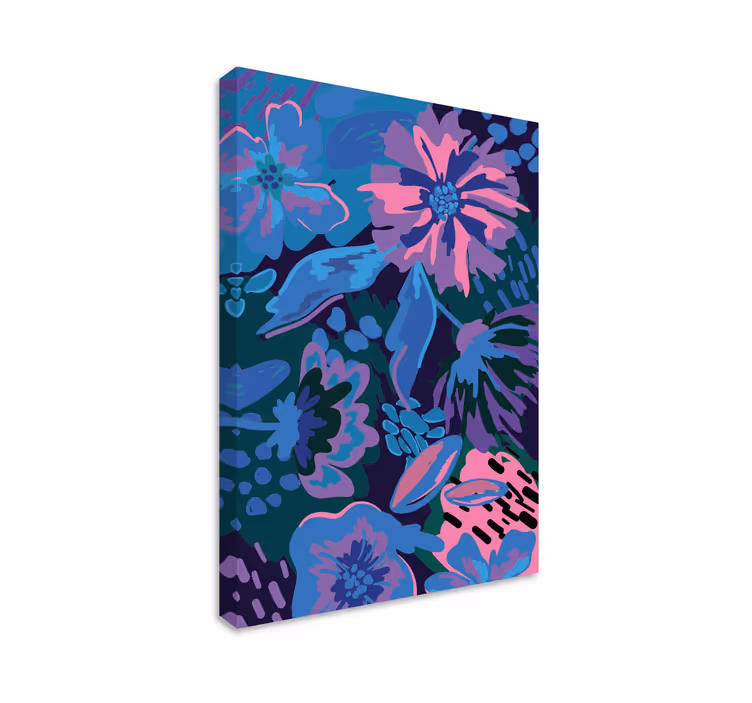 Cuadro de flores diseño abstracto floral - TenVinilo