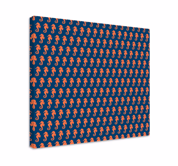 Cuadro moderno patrón de repetición de caballitos de mar - TenVinilo