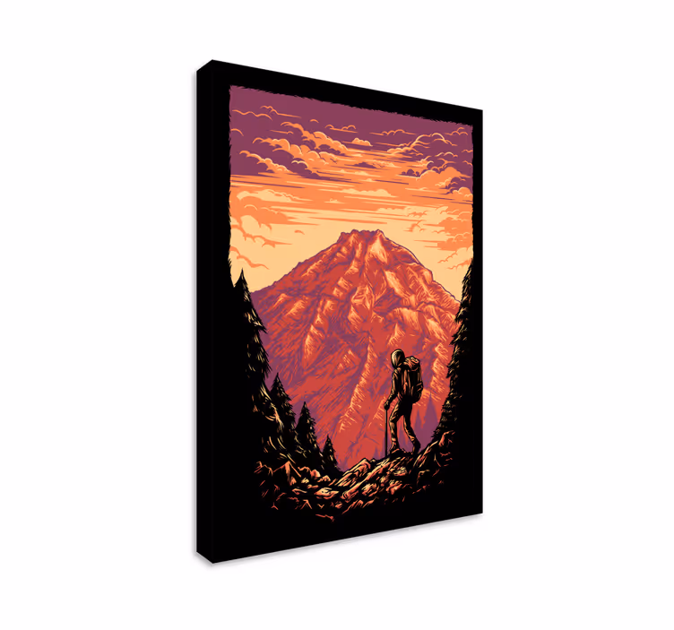 Cuadro paisajes aventura de senderismo en montaña - TenVinilo
