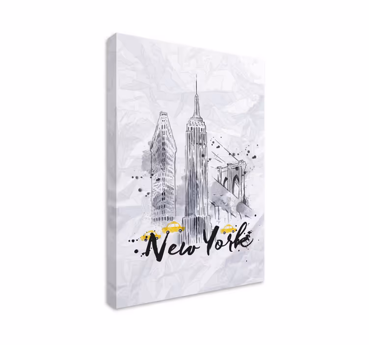 Cuadro ciudades ilustración del horizonte de nueva york - TenVinilo