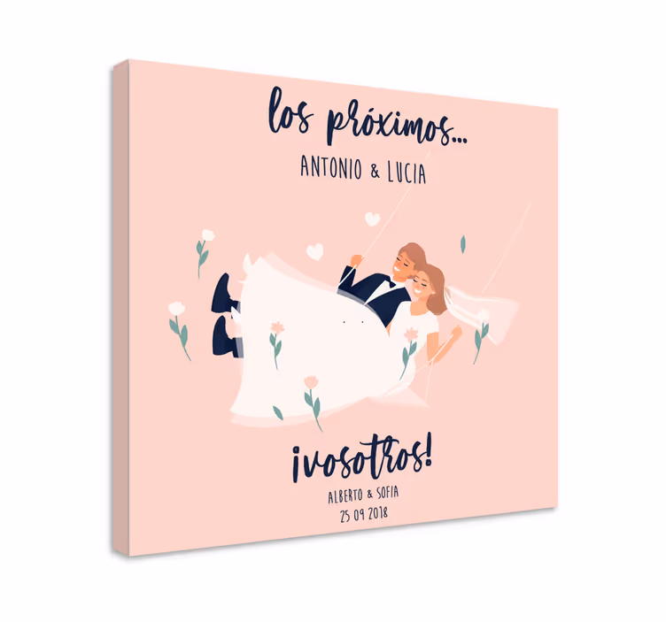 Cuadro frase anuncio de boda romántico - TenVinilo