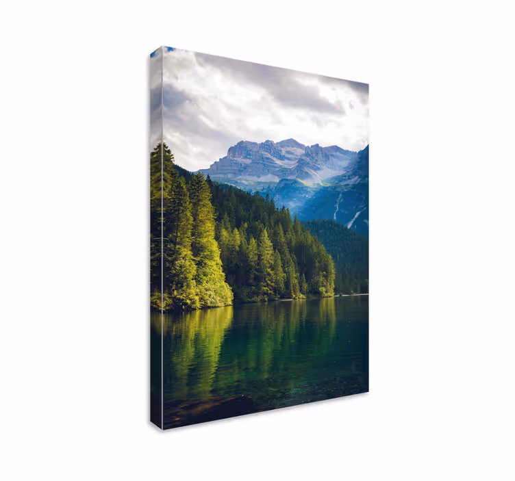 Cuadro paisajes reflejo de montañas en tranquilidad - TenVinilo