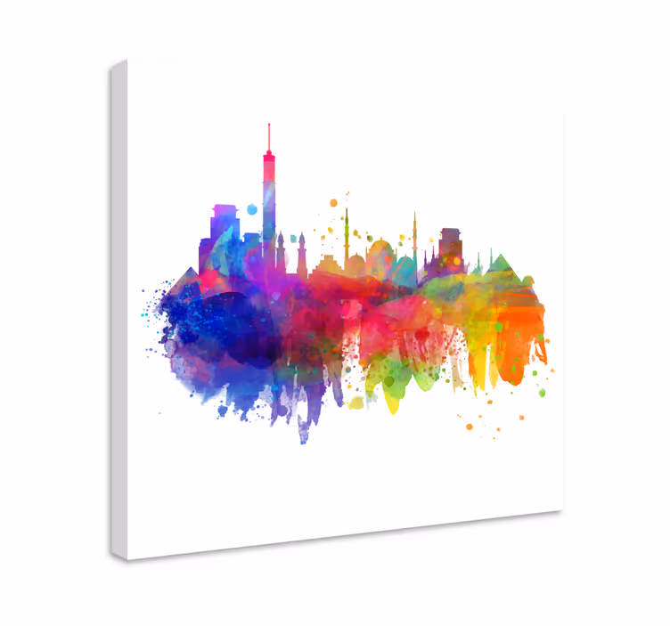 Cuadro ciudades skyline colorido - TenVinilo