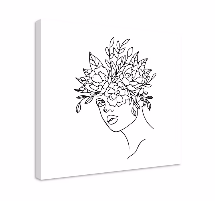 Cuadro en arte Mujeres con cara de flor - TenVinilo