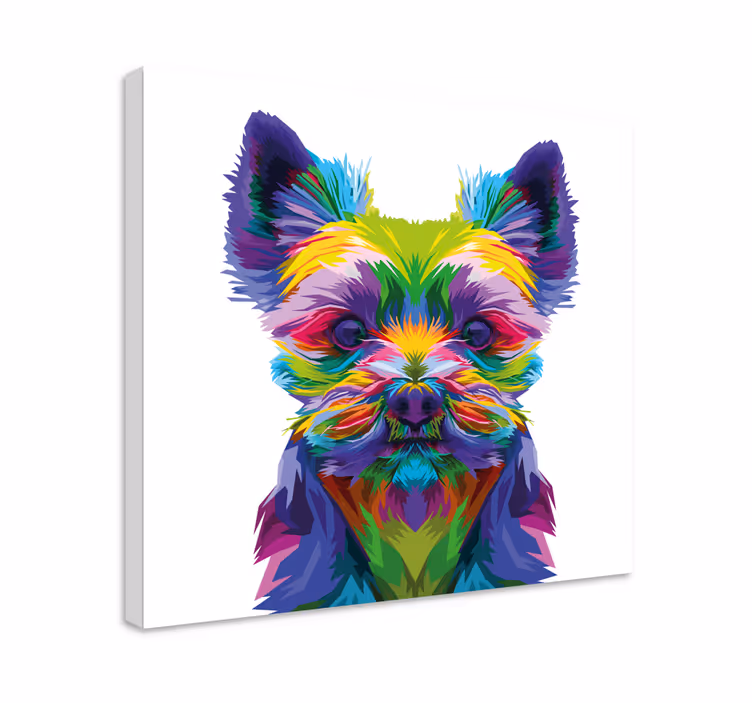 Cuadro perro Patrón de colores de yorkshire - TenVinilo