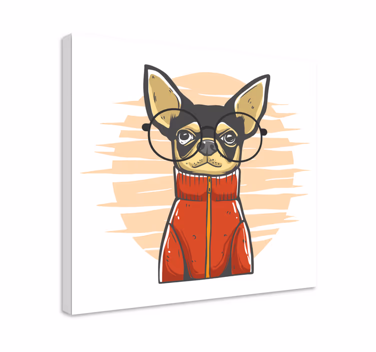 Cuadro de perro retrato de perro elegante - TenVinilo
