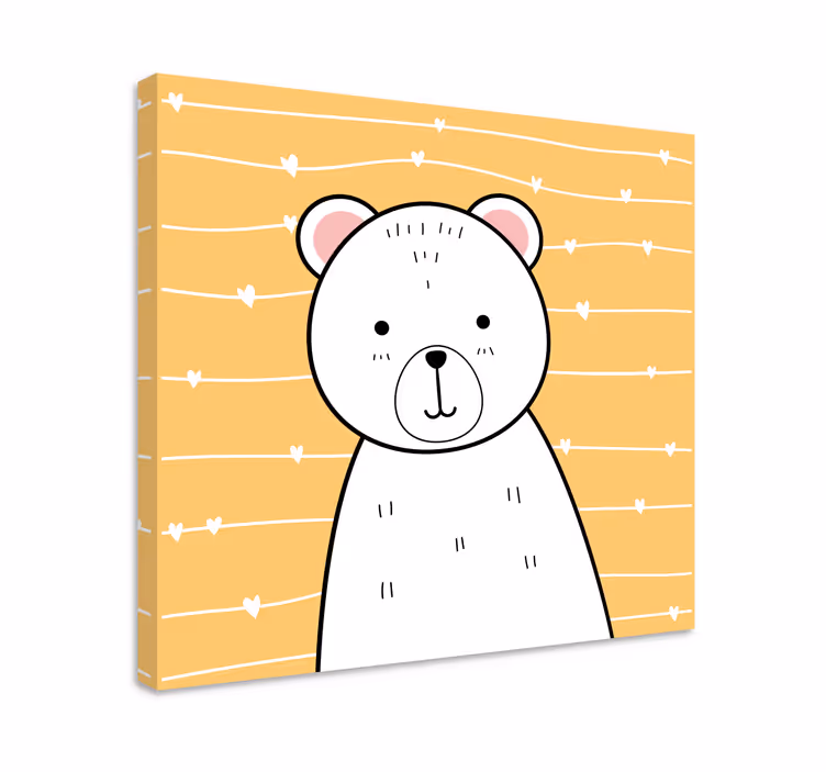 Cuadro animales ilustración de oso lindo - TenVinilo