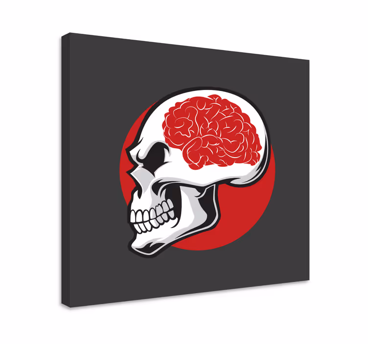 Cuadro moderno Calavera roja con cerebro - TenVinilo