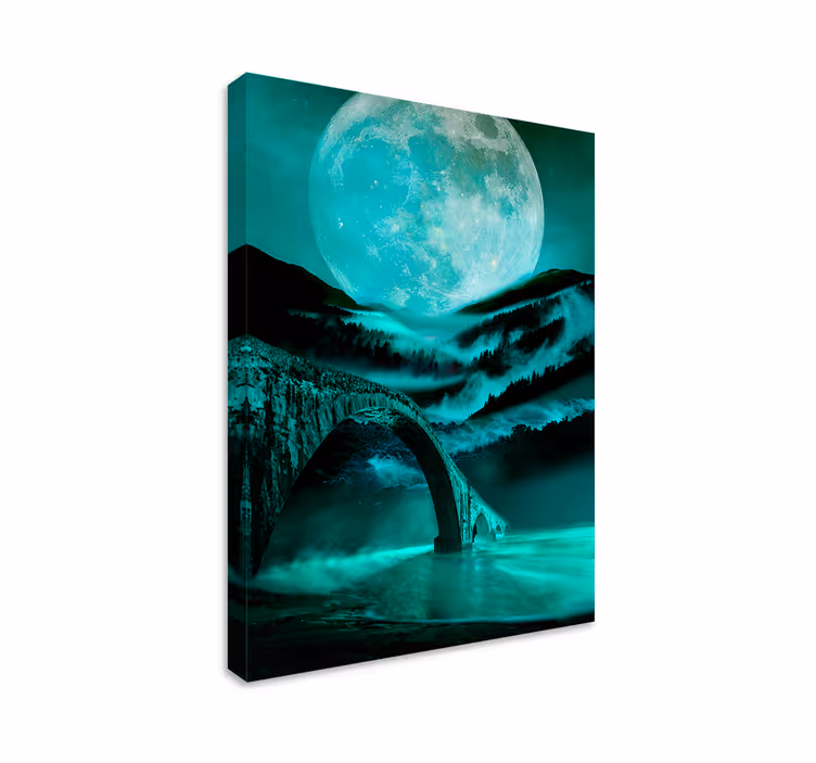 Cuadro paisajes puente bajo la luna - TenVinilo