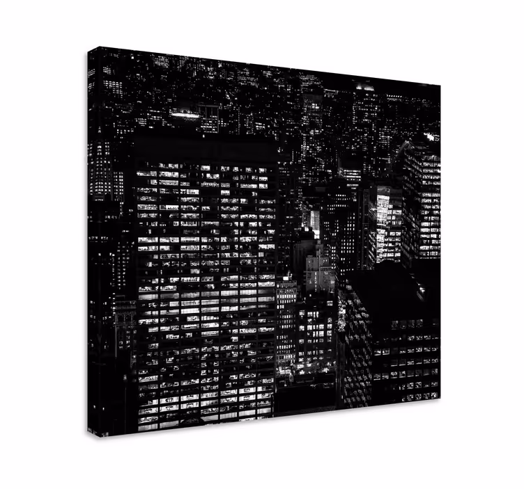 Cuadro ciudades horizonte nocturno - TenVinilo