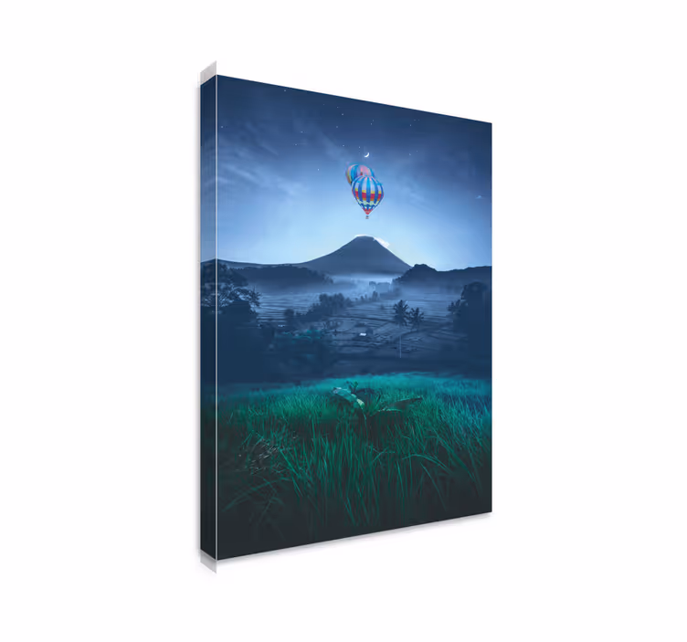 Cuadro paisajes globo sobre montaña - TenVinilo