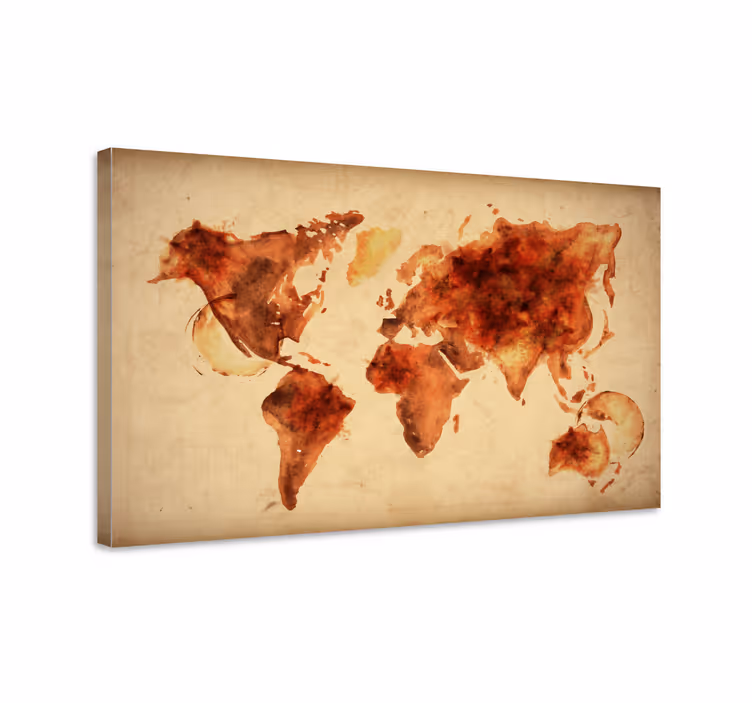 Cuadro mapa mapa mundial aquarelle - TenVinilo