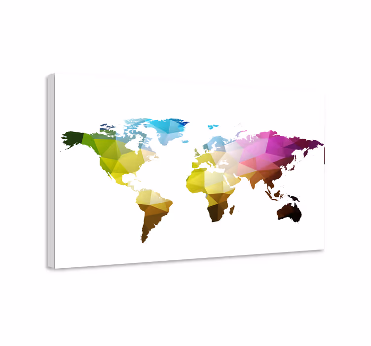 Cuadro mapa mapa global geométrico - TenVinilo
