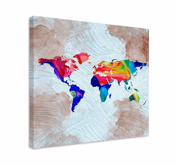 Cuadro mapamundi Multicolor artístico - TenVinilo