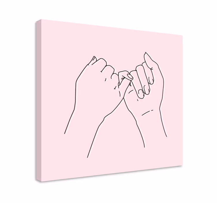 Cuadro de personas gesto de promesa con el meñique - TenVinilo
