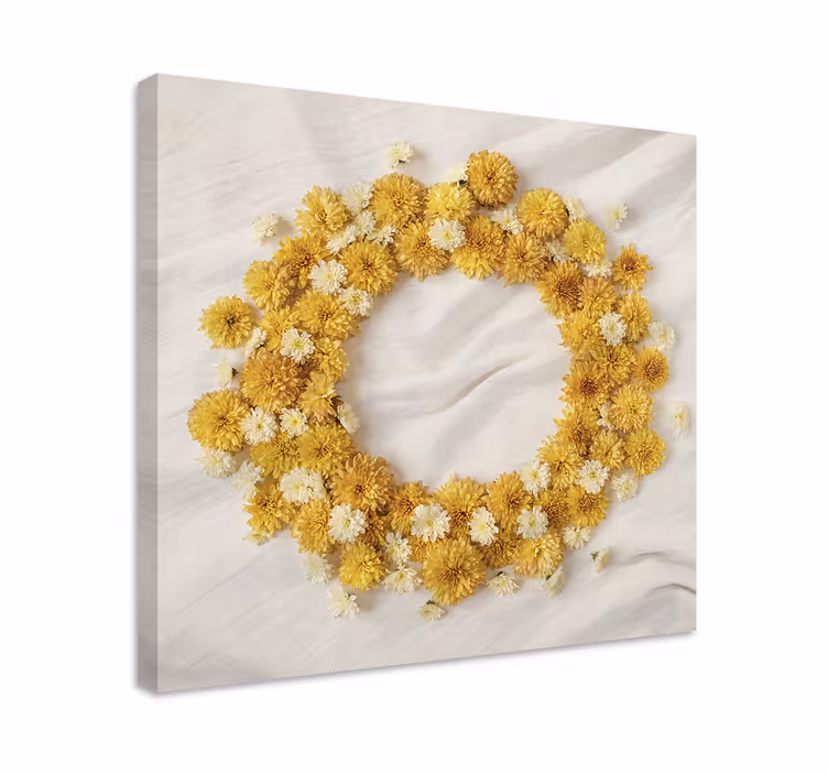 Cuadro de flores arreglo de corona floral - TenVinilo