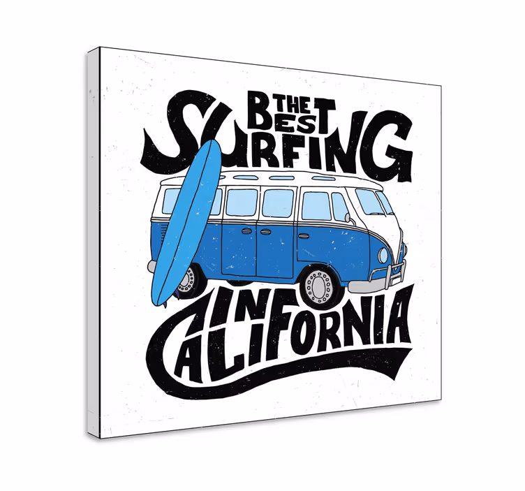 Cuadro deporte surfing california furgoneta - TenVinilo
