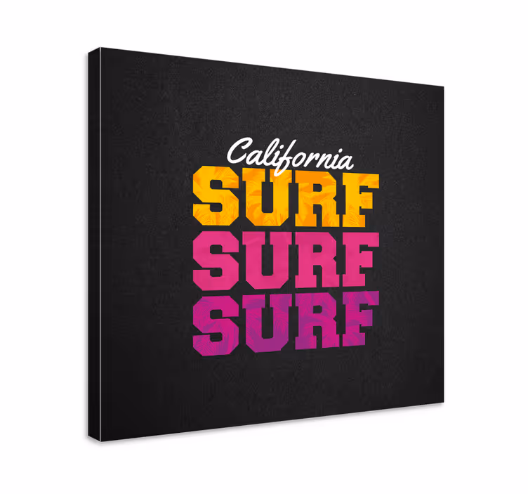Cuadro para salón Diseño colorido de surf de california - TenVinilo