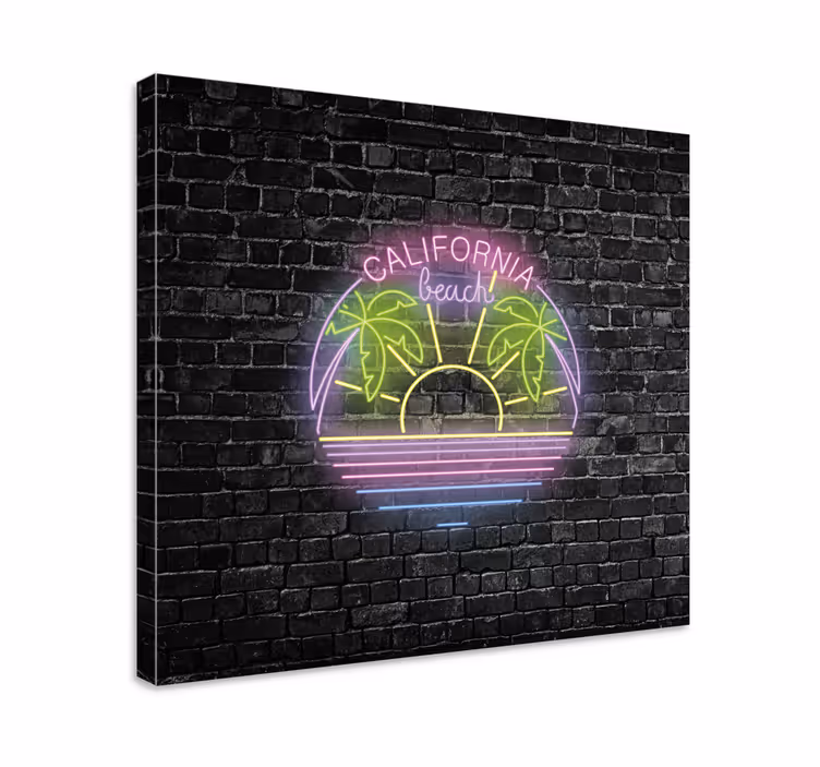 Cuadro ciudades playa de california neón - TenVinilo