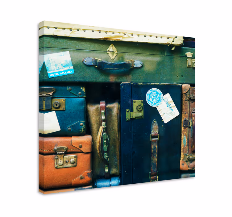 Cuadro retro vintage colección de maletas viajeras - TenVinilo