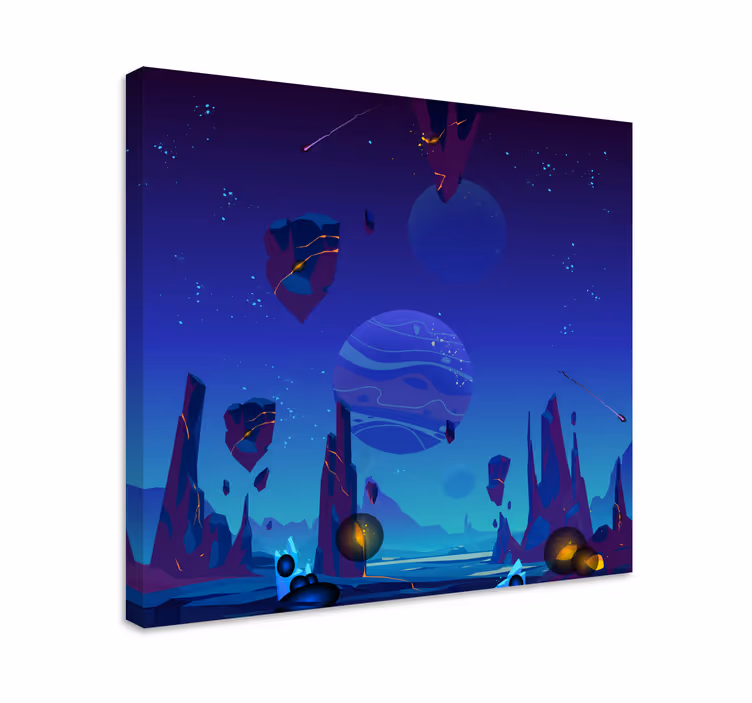 Cuadro infantil escena de aventura cósmica - TenVinilo
