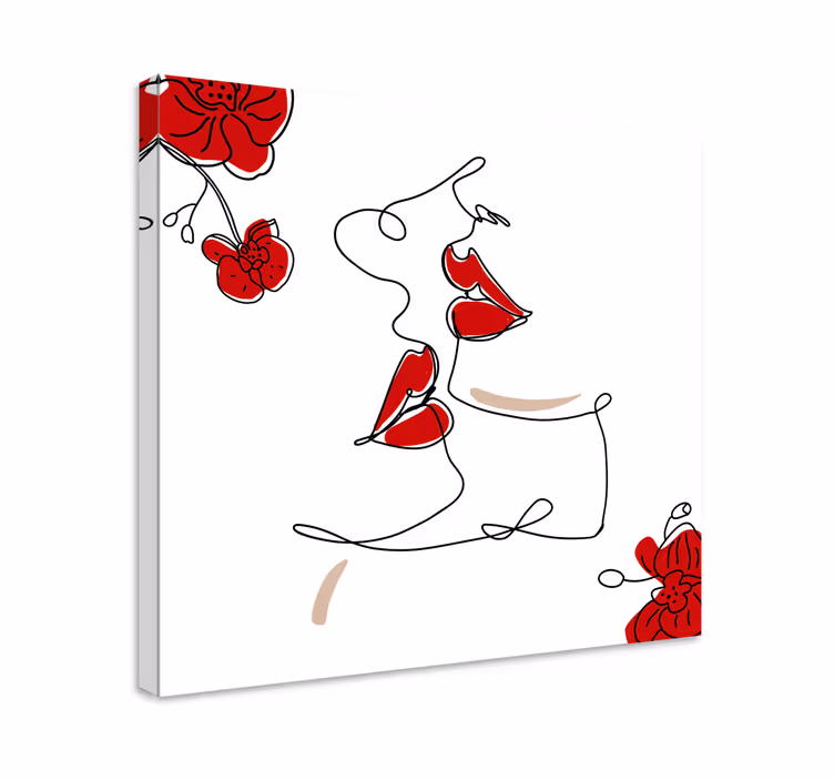 Cuadro artístico arte de labios elegante - TenVinilo