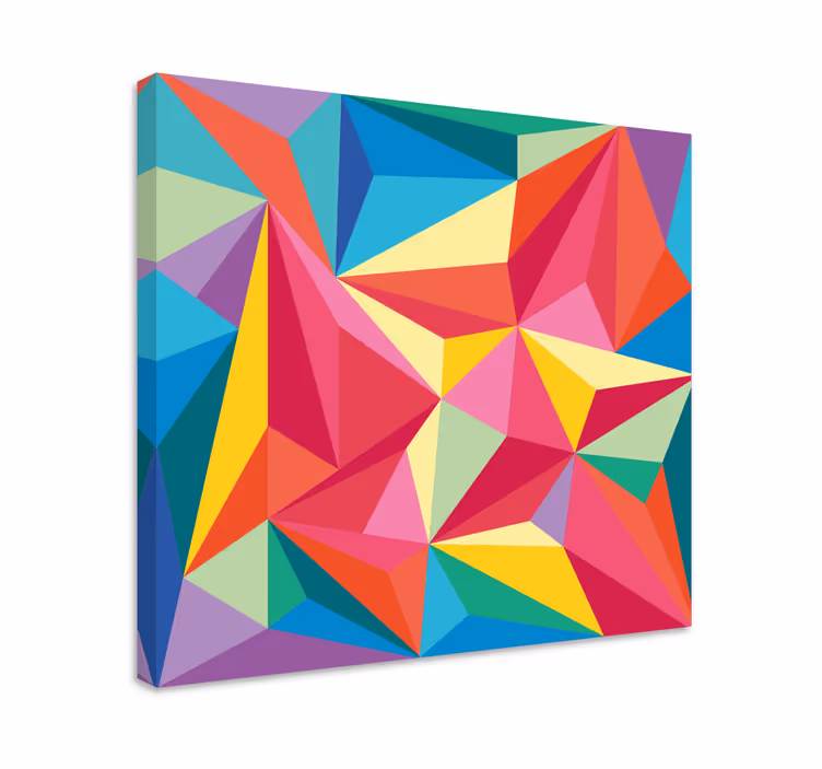 Cuadro figuras geométricas patrón de triángulo colorido - TenVinilo