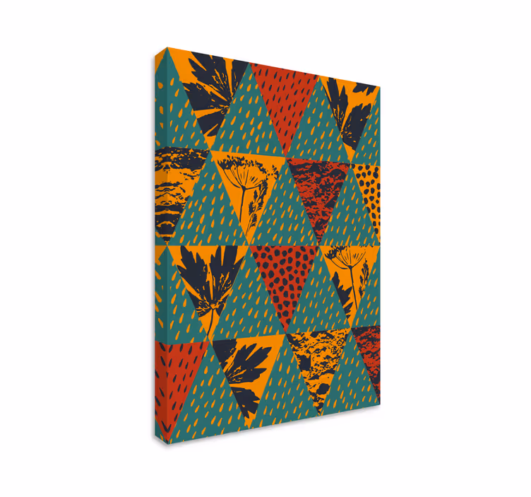 Cuadro figuras geométricas patrón floral geométrico - TenVinilo