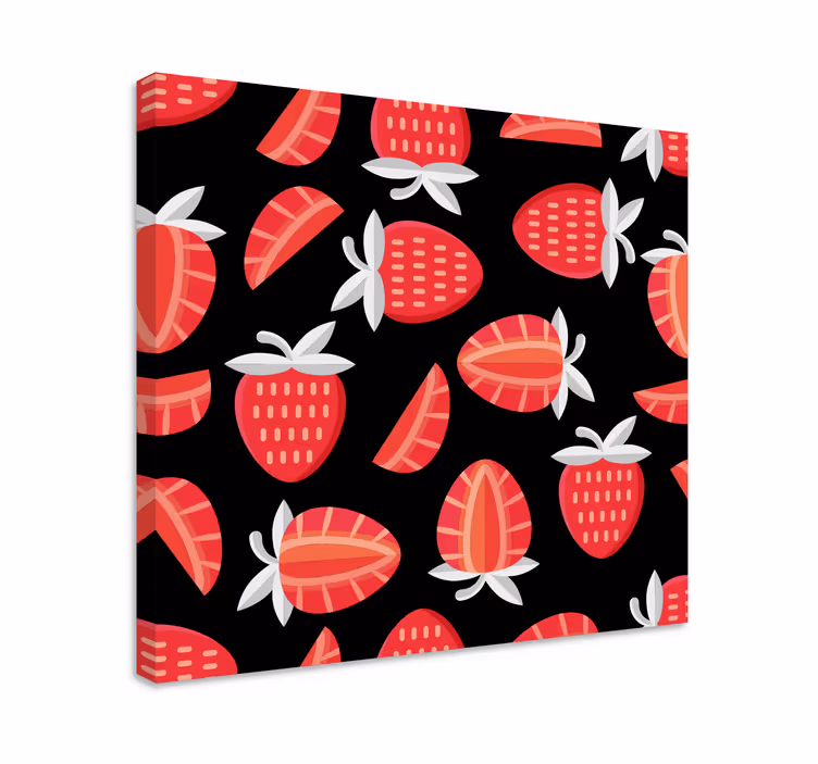 Cuadro bodegones patrón de fresas - TenVinilo