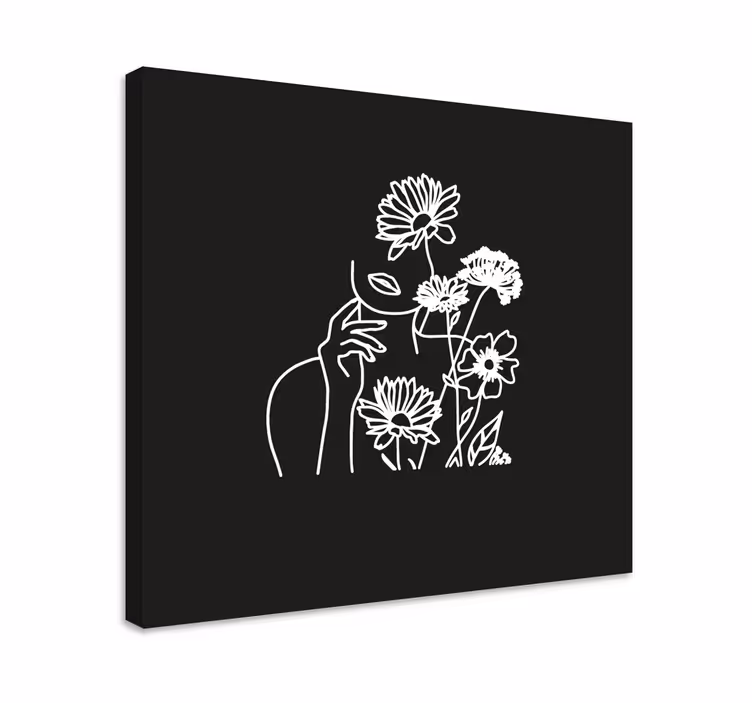 Cuadro de flores diseño floral minimalista para mujer. - TenVinilo