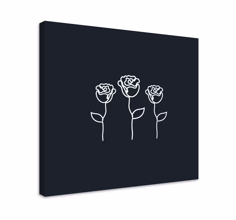 Cuadro de flores tres rosas estilizadas - TenVinilo
