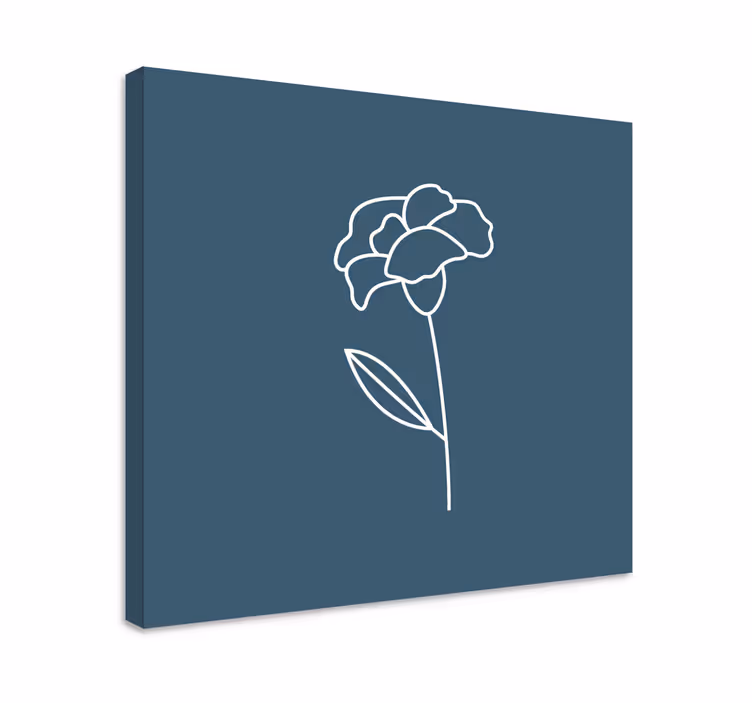 Cuadro de flores Linda ilustración de flor de arte lineal - TenVinilo
